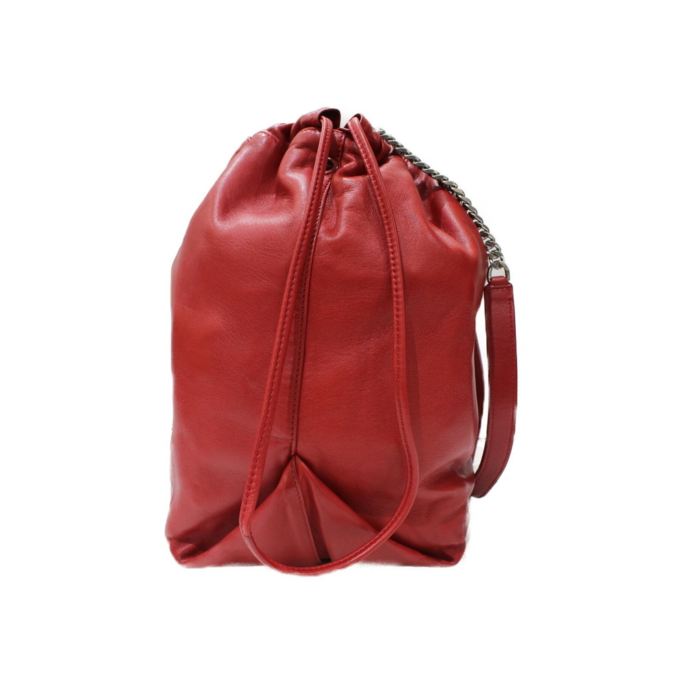 SAINT LAURENT Teddy Leather Red Shoulder Bag Pouch - Picture 2 of 7